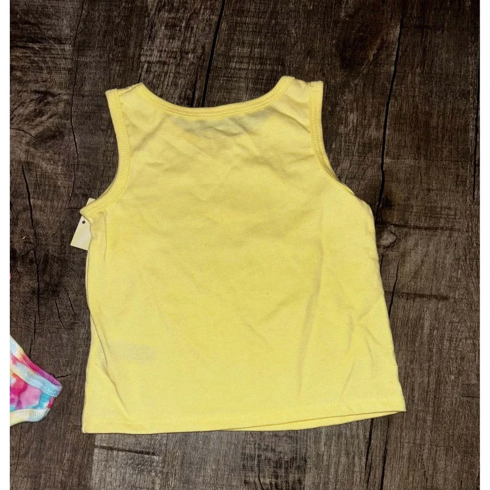Garanimals Toddler Girl Tank Top‎ 2PK Yellow Tie Dye Heart Rainbow 18M NWT